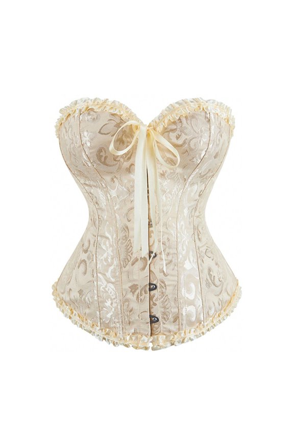Boned Corset Top Women Lace Up Bustier Innerwear Outerwear Slim Fit Dress Base