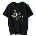 thumbnail image 1 of Bonefish Deep Sea Fisherman Design T Shirt Skeleton Angler Graphic Tees Funny Fishing Humor Tops Black S-5XL, 1 of 5