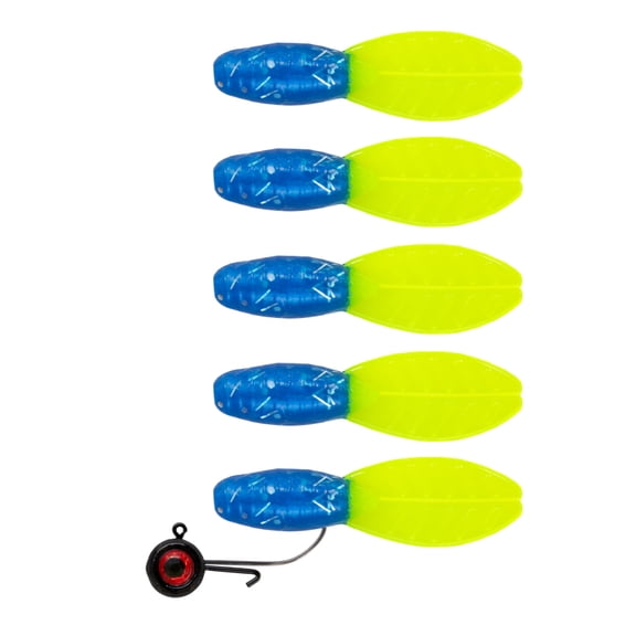 Bonehead Tackle Snack Pack  Brush Glider 2"  Palestine Special (5 Soft Plastics + 1 Jig Head)