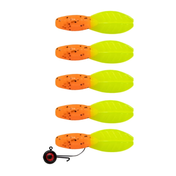 Bonehead Tackle Snack Pack  Brush Glider 2"  Paradise (5 Soft Plastics + 1 Jig Head)