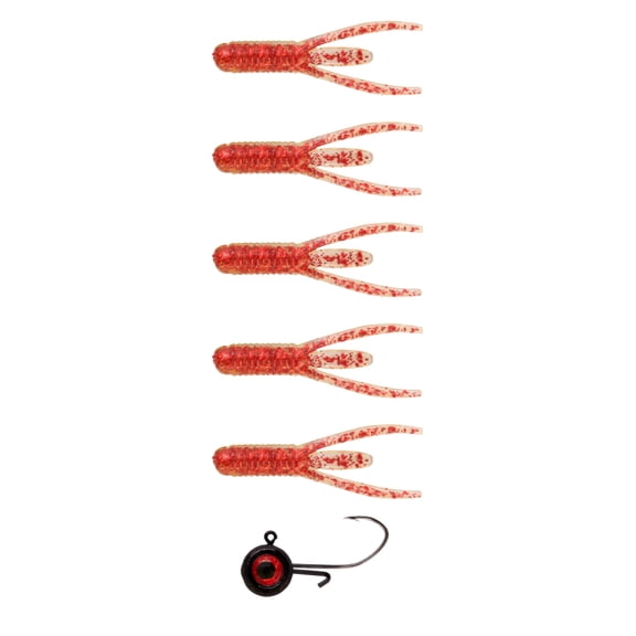 Bonehead Tackle Snack Pack  Stump Bug 1.75"  Blood Moon (5 Soft Plastics + 1 Jig Head)