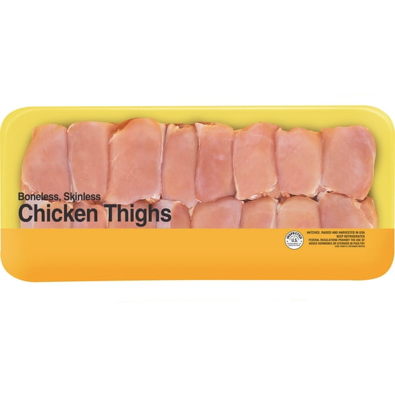 Freshness Guaranteed Boneless Skinless Chicken Thighs Family Pack, 4.7 - 6 lb Tray