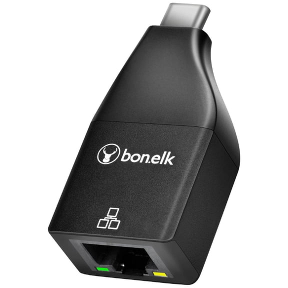Bonelk Compact USB-C to Gigabit Ethernet Adapter - Black
