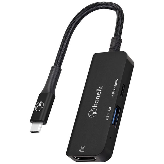 Bonelk USB-C 3-in-1 Multiport Hub - Black