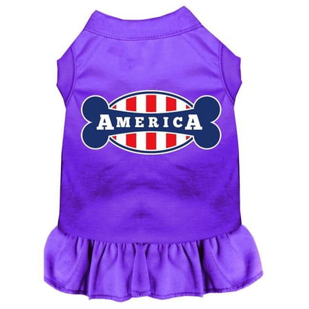 Bonely In America Screen Print Dress, Purple - Large 14
