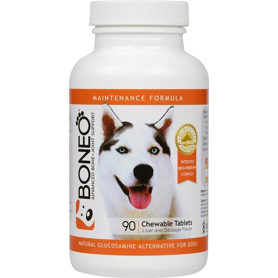 Boneo Canine Maintenance Formula- Patented Bone And Joint Supplement For Dogs- 90 Ct Chewable Tablets, Liver And Sausage Flavor