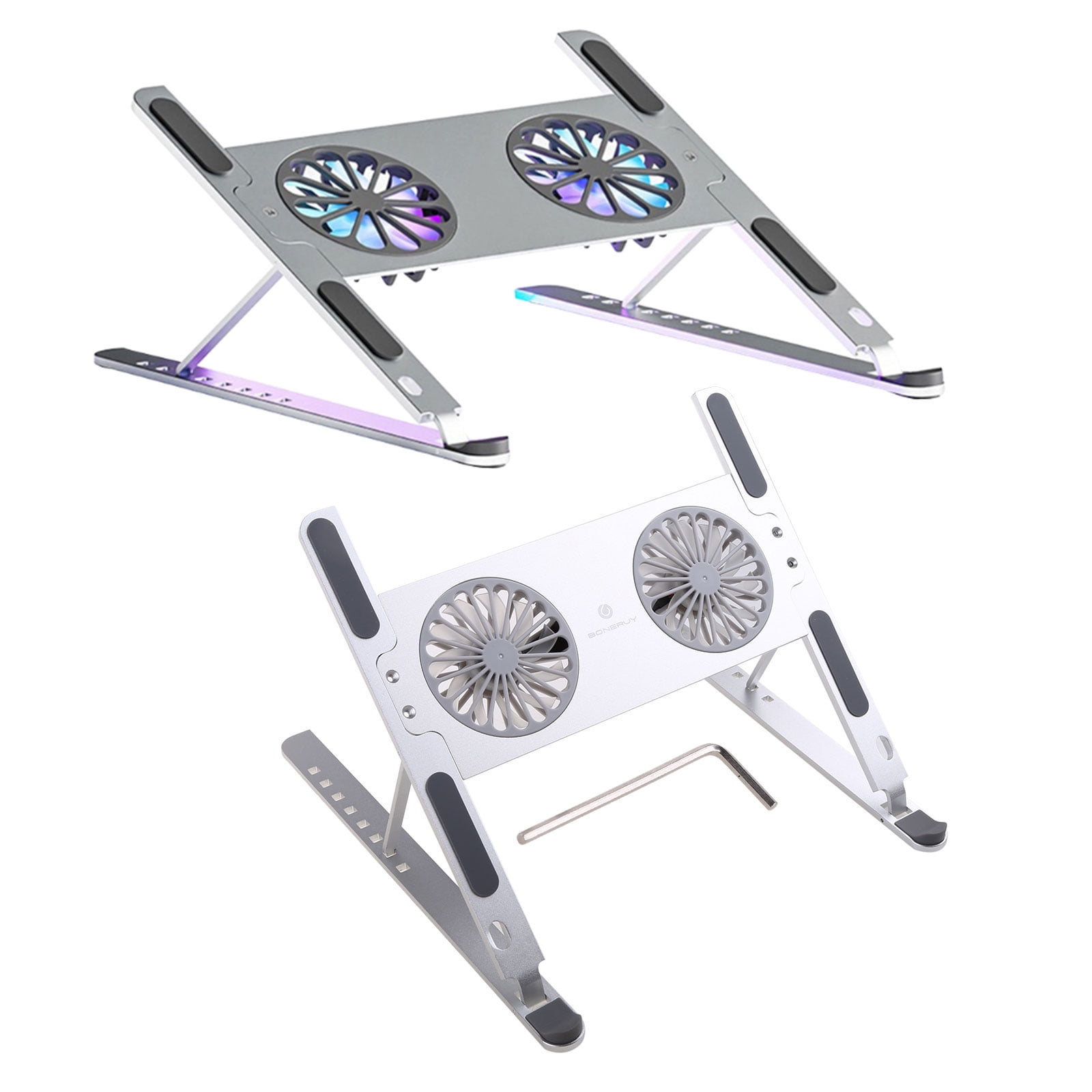 Boneruy Laptop Stand Riser with Cooling Fans Holder Foldable Bracket