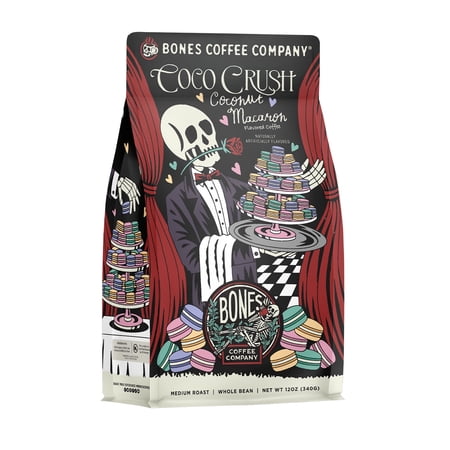 Bones Coffee Company Coco Crush - Coconut Macaron Flavored Coffee - 12 oz Whole bean
