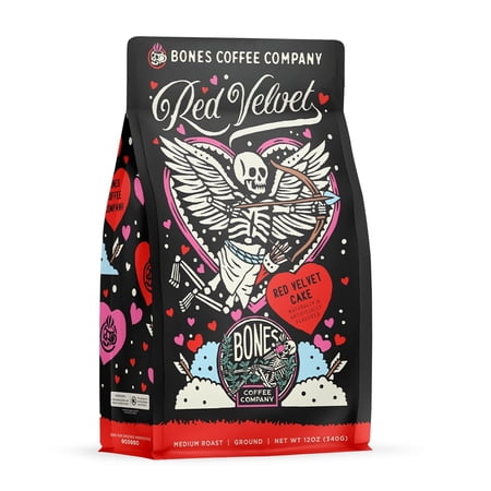Bones Coffee Company Red Velvet Flavored Coffee - 12 oz Ground