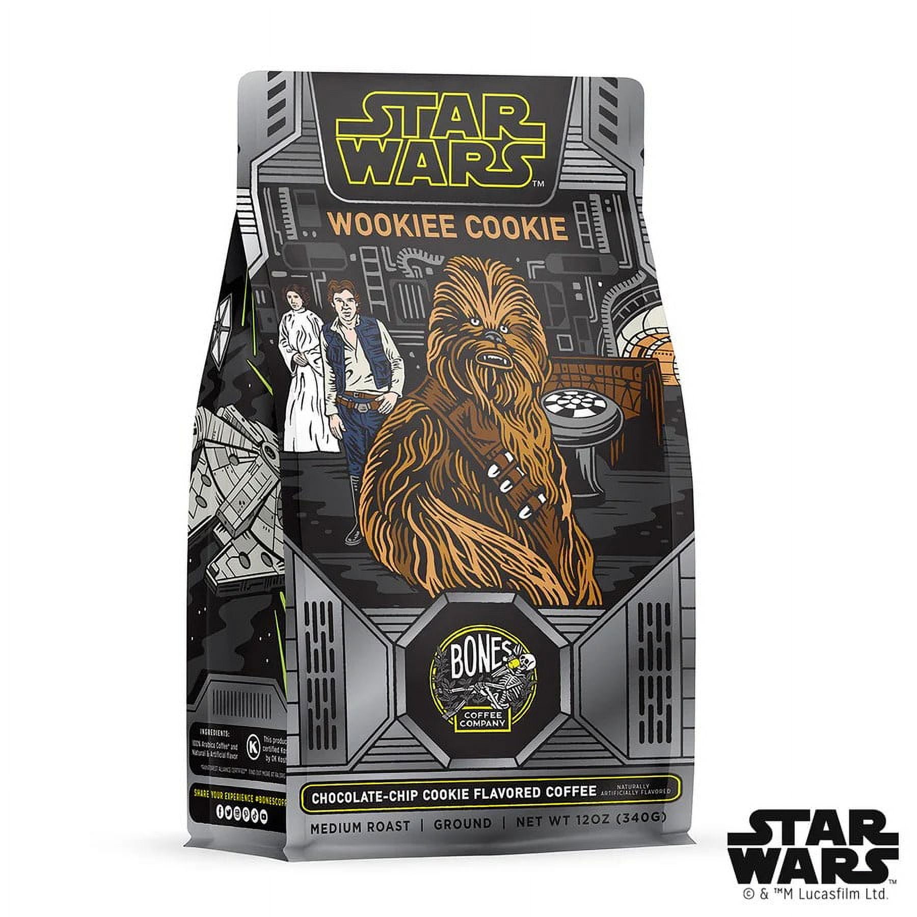 Bones Coffee Company Wookiee Cookie Ground Coffee Beans Chocolate Chip Cookie Flavor | 12 oz Flavored Coffee Medium Roast Gourmet Star Wars Inspired Coffee (Ground)