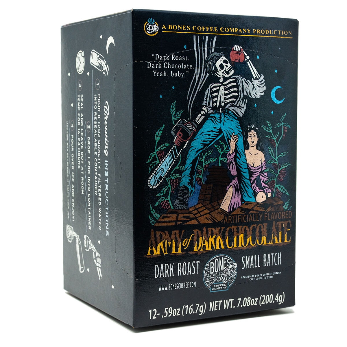 Bones Coffee Dark Roast Cold Brew K cups 12 ct. Single Serve Army of