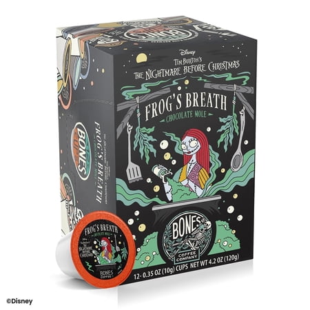 Bones Coffee Medium Roast Bones Cups | 12 ct. Single Serve Frog's Breath Chocolate Mole Flavored Coffee Pods