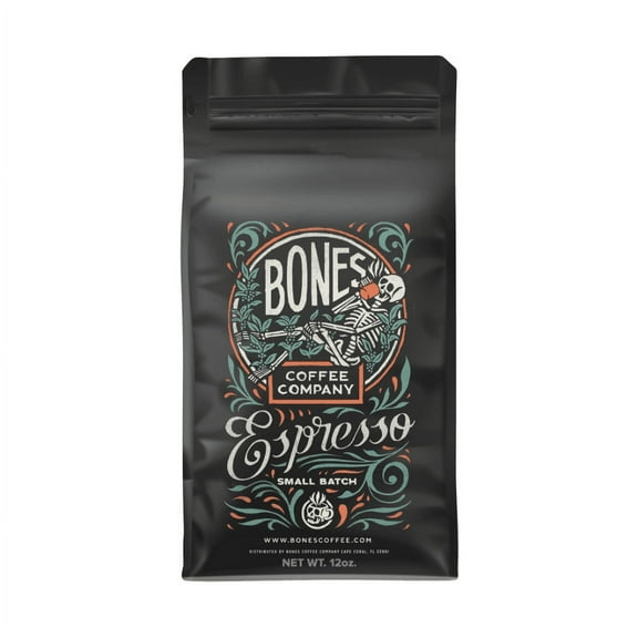 Bones Coffee Medium Roast Whole Bean Coffee | 12 oz Espresso Coffee