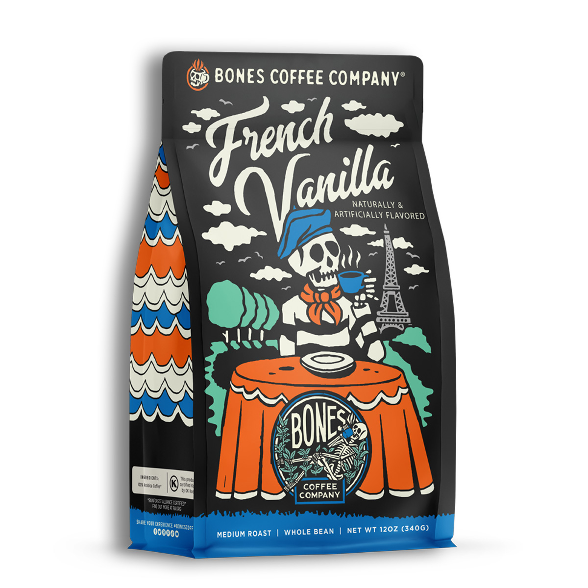 Boyer's Coffee Decaf French Vanilla Flavored Coffee, Whole Bean, 12oz