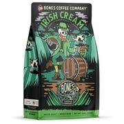 Bones Coffee Medium Roast Whole Bean Coffee | 12 oz Irish Cream Flavored Coffee