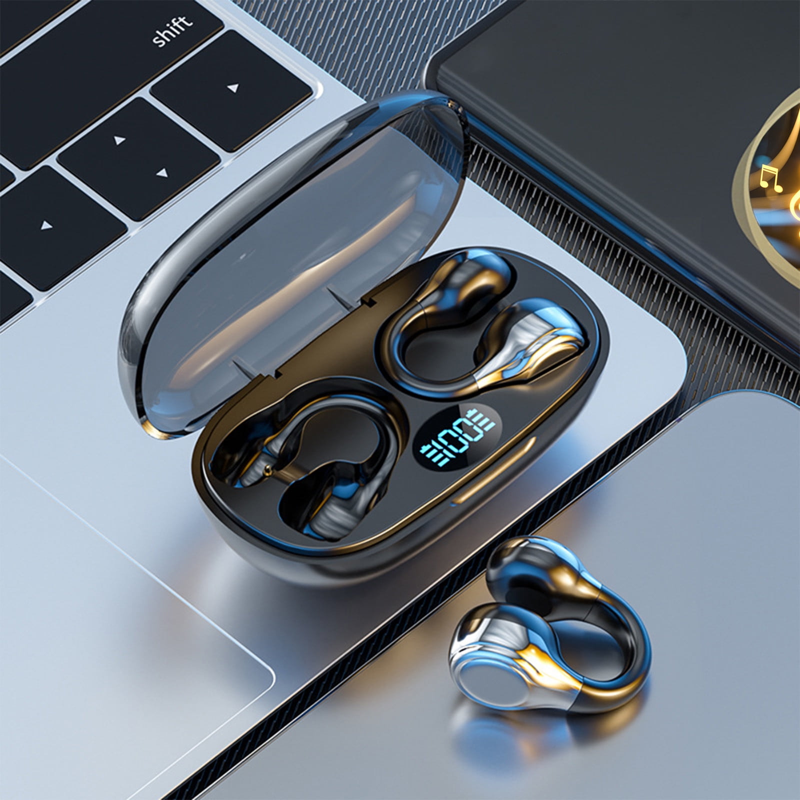 Bones Conduction Bluetooth Earphones With Non In Ear Clip Style Sports