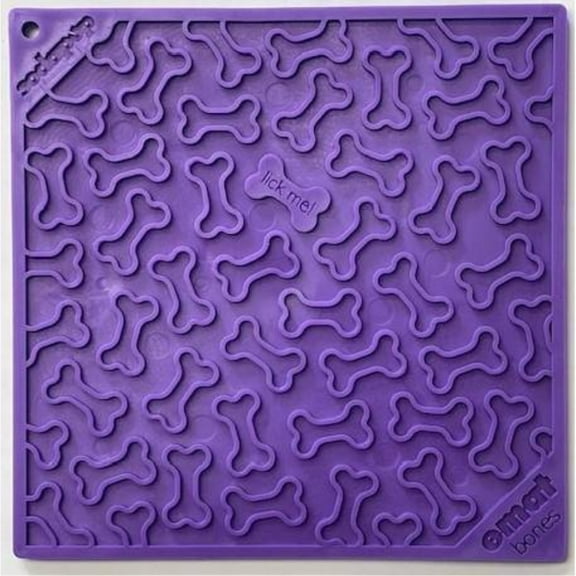 Sodapup Bones eMat Enrichment Lick Mat, L, Purple