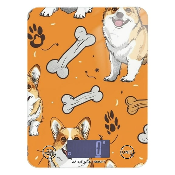 Bones Dogs Food Scale Digital Kitchen Scale Waterproof Tempered Glass Tare Function 11 lb for Baking Cooking Meal Prep