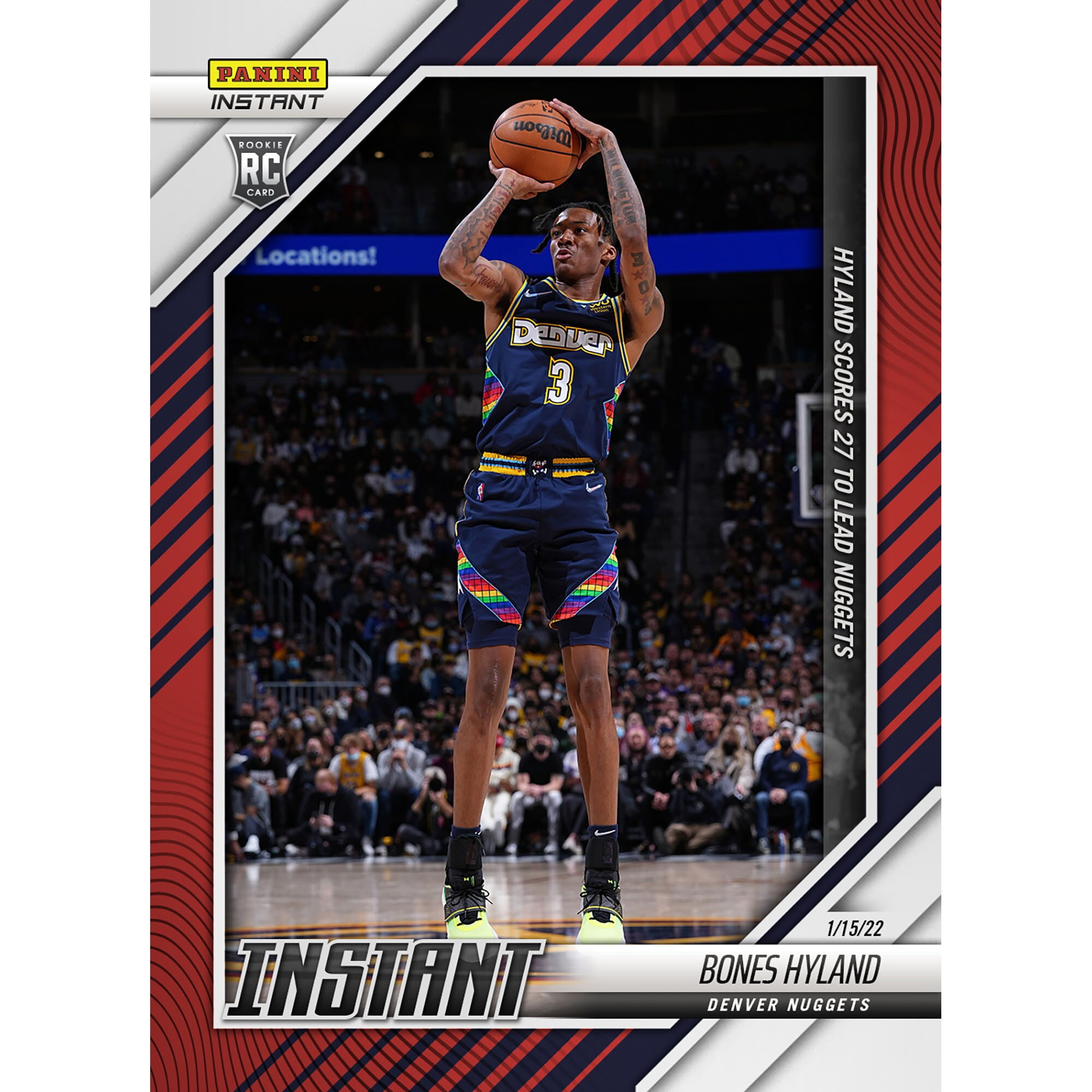 Bones Hyland Denver Nuggets Fanatics Exclusive Parallel Panini Instant  Hyland Scores 27 to Lead Nuggets Single Rookie Trading Card - Limited  Edition of 99 