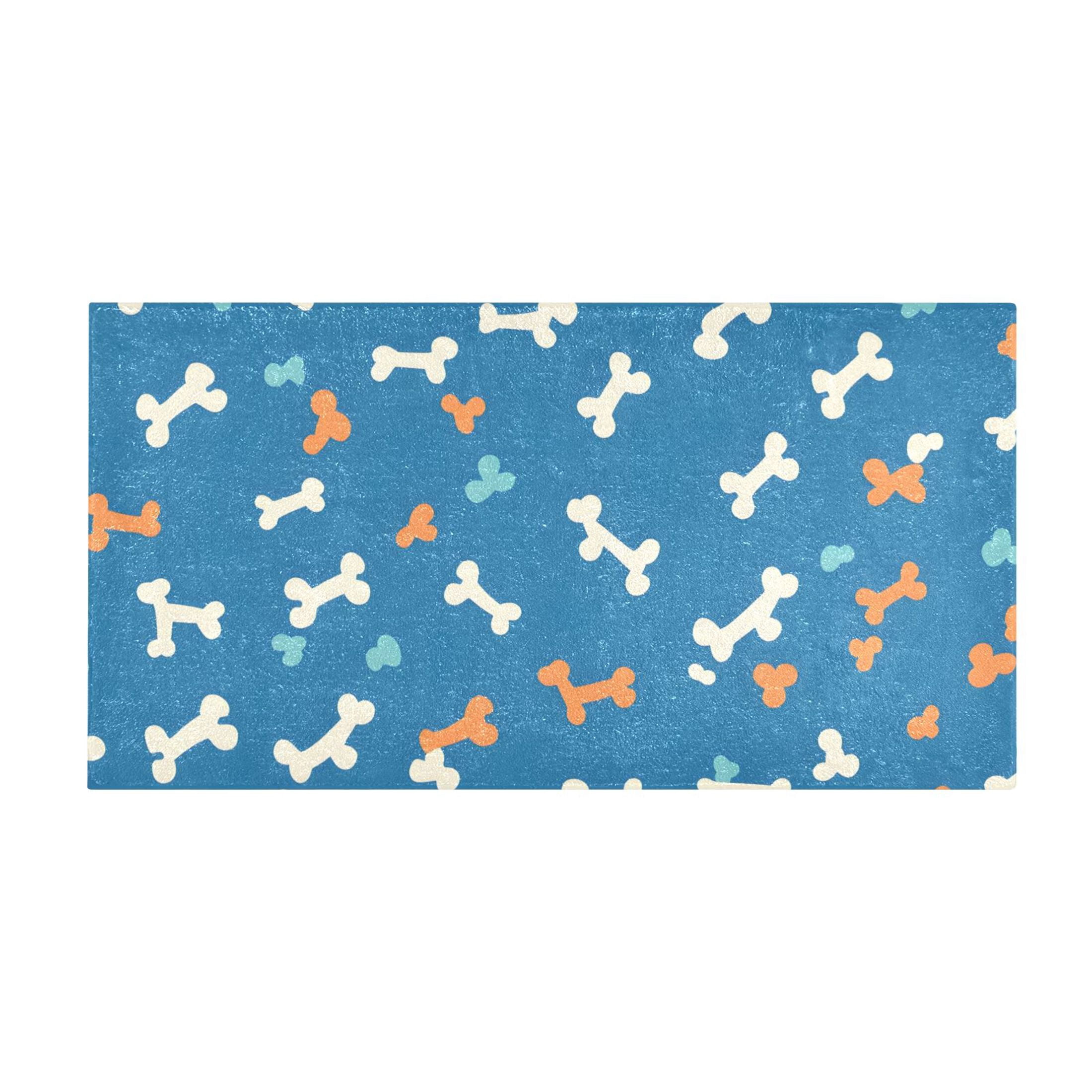Bones Pattern Bath Mat 39x20 Inch Soft Absorbent Non-Slip Plush ...