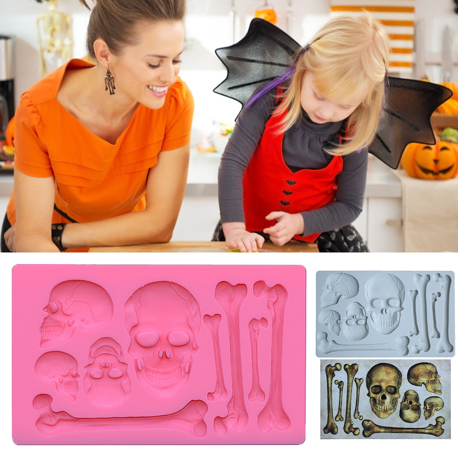 Bones Silicone Fondant Mould Metal Lollipop Stainless Steel 9x13 Baking