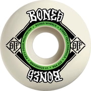 Bones Wheels STF V1 Square Logo White / Green Skateboard Wheels - 54mm 99a Set of 4