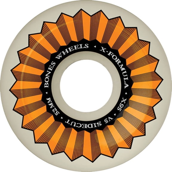 Bones Wheels XF X95 V5 Sidecut Banks Logo Natural Skateboard Wheels - 52mm 95a (Set of 4)