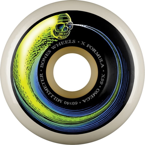 Bones Wheels XF X99 Omega White Skateboard Wheels - 60mm 99a (Set of 4)