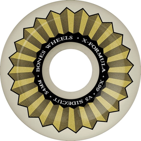 Bones Wheels XF X99 V5 Sidecut Banks Logo Natural Skateboard Wheels - 54mm 99a (Set of 4)