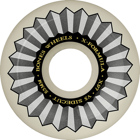 Bones Wheels Xf X97 V5 Sidecut Skateboard Wheels 52mm 97a Natural