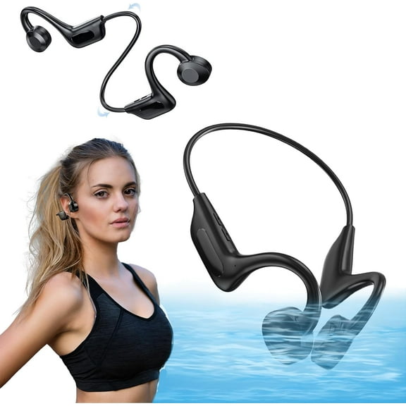 Bonesoundz Headphones, Bonesoundz Pro Headphones, 2025 New Bonesoundz Bone Conduction Headphones, Ipx8 Waterproof Wireless Open Ear Underwater Headphones for Running, Cycling, Hiking, Working (Black)