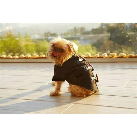 Bonevivant BV-JK-111-S Chewy Long Toggle Dog Coat, Black & White - Small