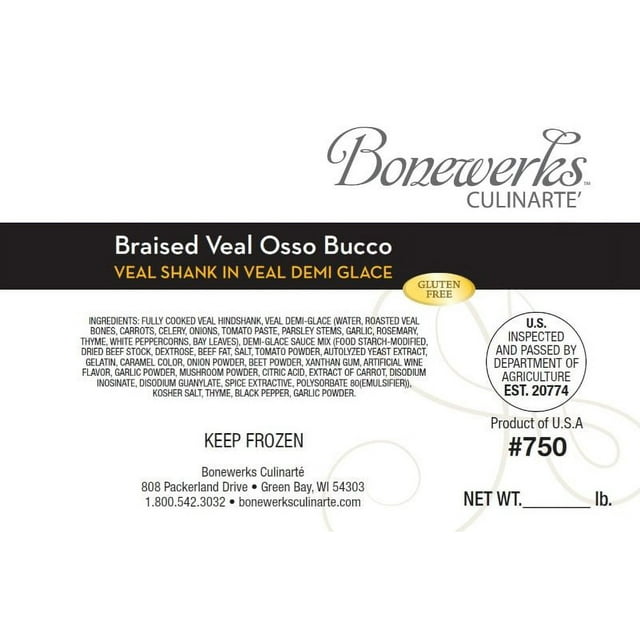 Bonewerks Braised Veal Osso Bucco (Veal Shank in Veal Demi Glace) 18 oz