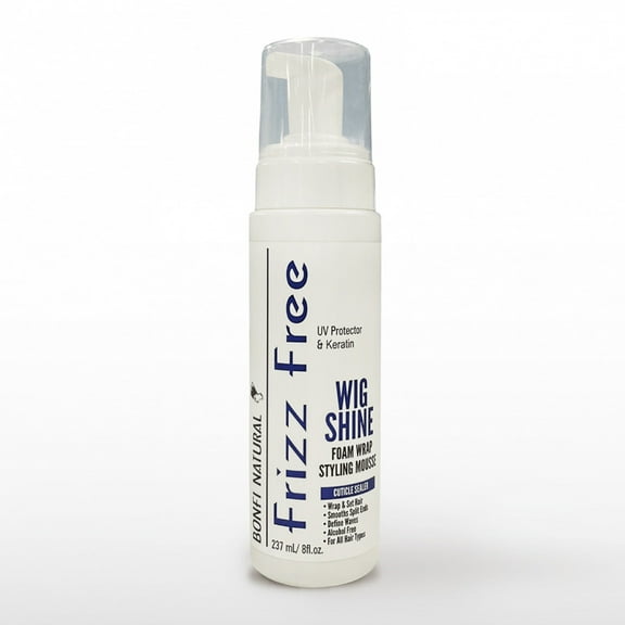 Bonfi Natural Frizz Free Wig Shine Styling Mousse And Foam Wrap, 8 Oz, 6 Pack