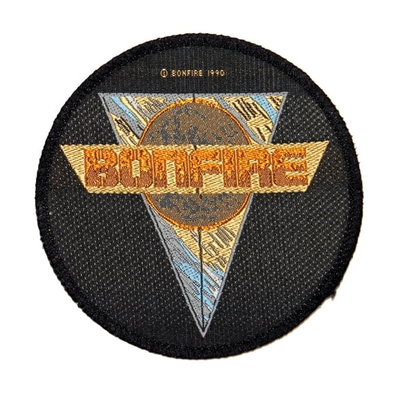Bonfire Band Name & Point Blank Logo German Metal Music Sew On Applique Patch