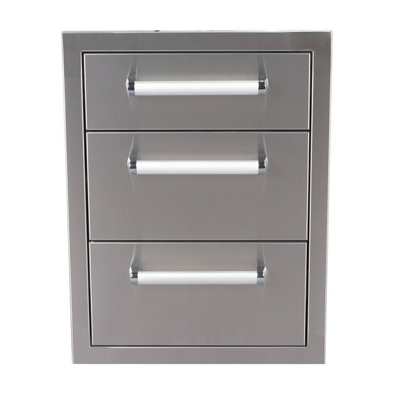 Bonfire CBATD Outdoor Patio Kitchen Grill Stainless Steel Triple Drawer Unit