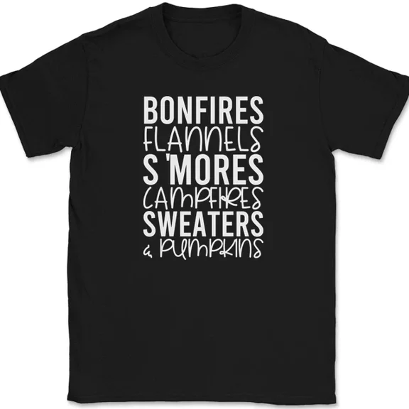 Bonfires Flannels Smores Campfires Sweaters Pumpkins T-Shirt Thanksgiving Tee Unisex S-5XL Hot Trending Shirt, Vintage Birthday Gift