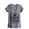 thumbnail image 1 of Bonfires Summer Nights And Friends Count Me In Women's Fashion Relaxed V-Neck T-Shirt Tee Heather Grey Large, 1 of 3