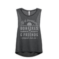 thumbnail image 1 of Bonfires Summer Nights And Friends Count Me In Women's Fashion Sleeveless Muscle Workout Yoga Tank Top Charcoal Grey Large, 1 of 3