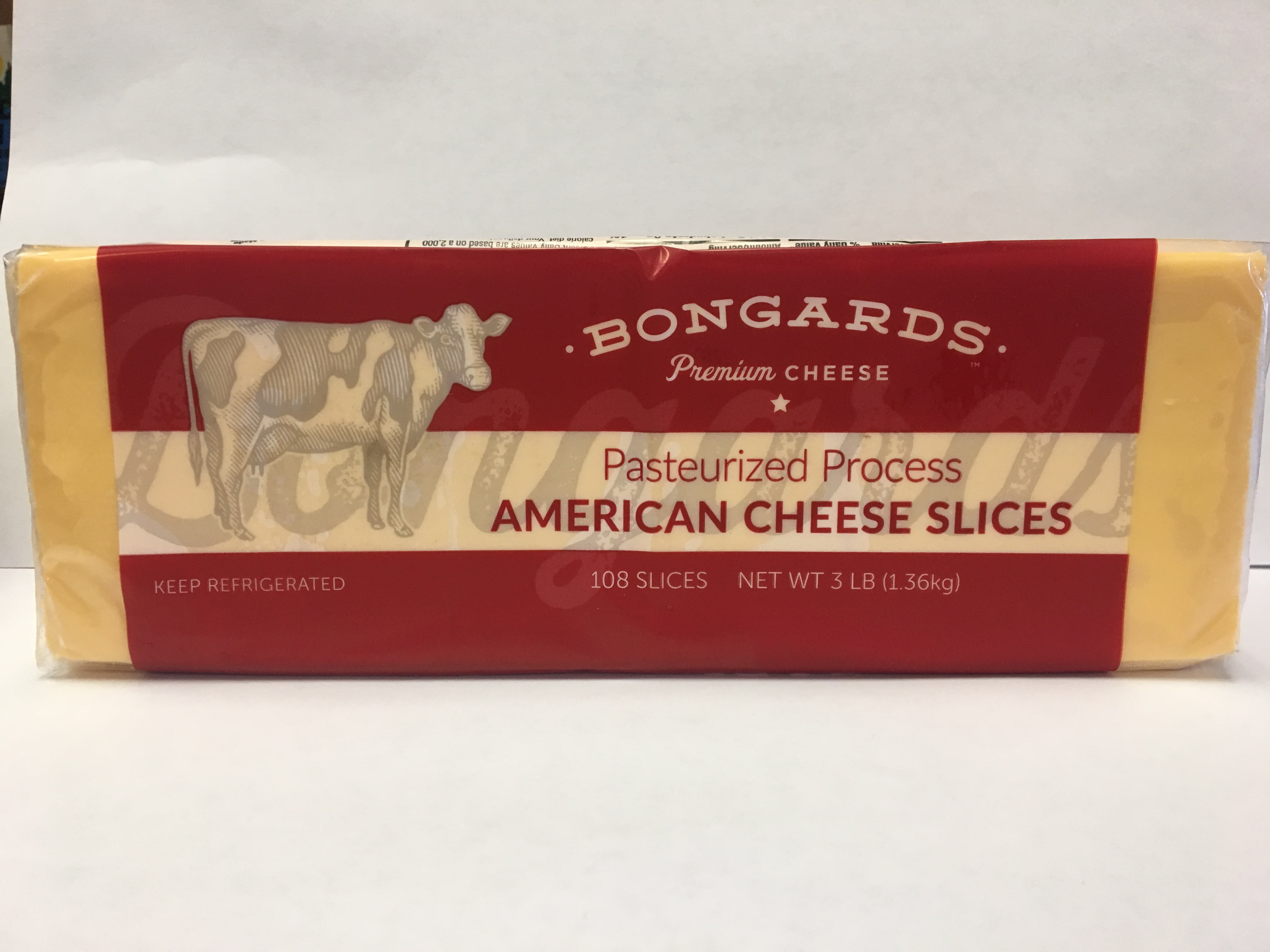 Bongards American Cheese Slices, 3 Lbs., 108 Count