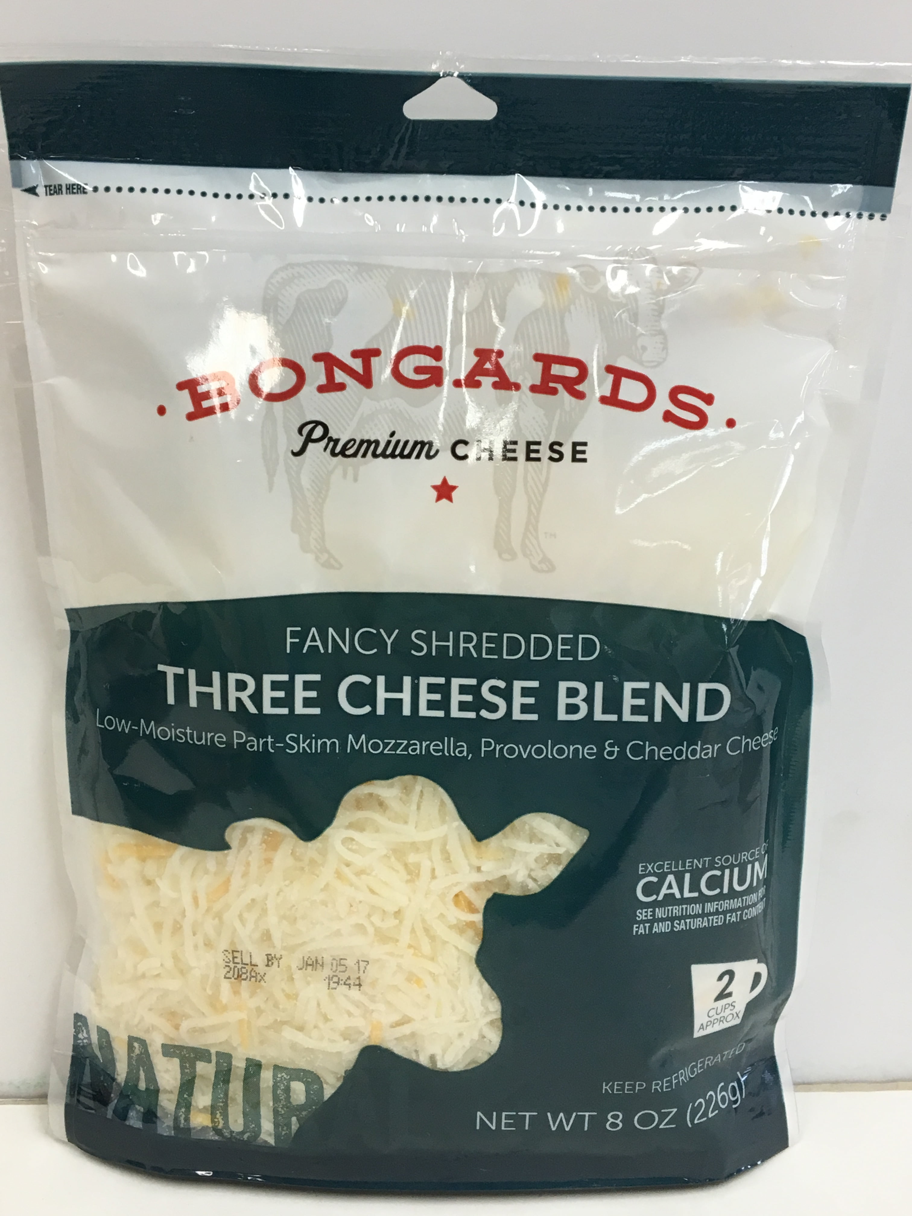 Bongards Premium Cheese Fancy Shredded Three Cheese Blend, 8 Oz.