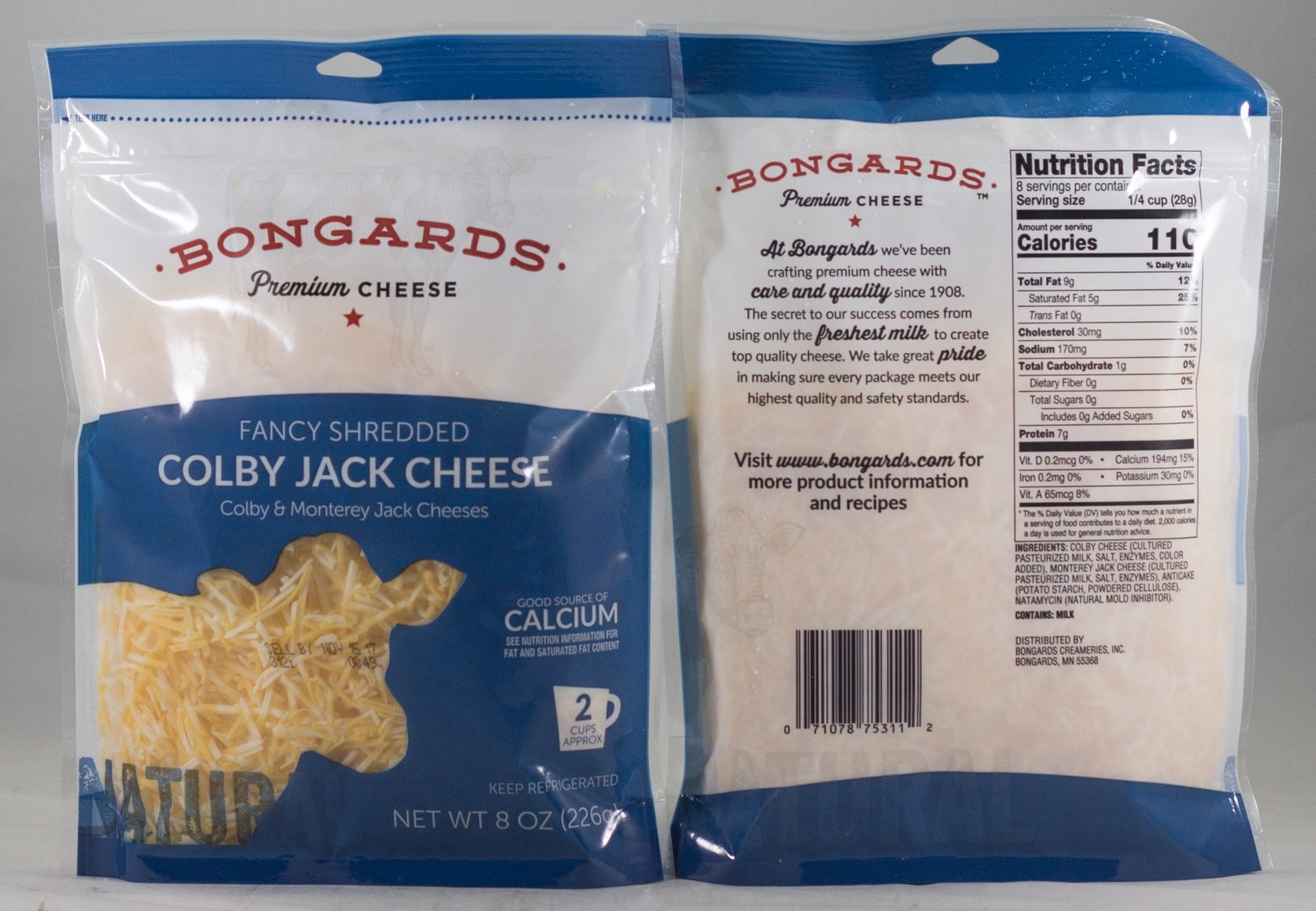 Bongards Premium Fancy Shredded Colby Jack Cheese, 8 Oz.