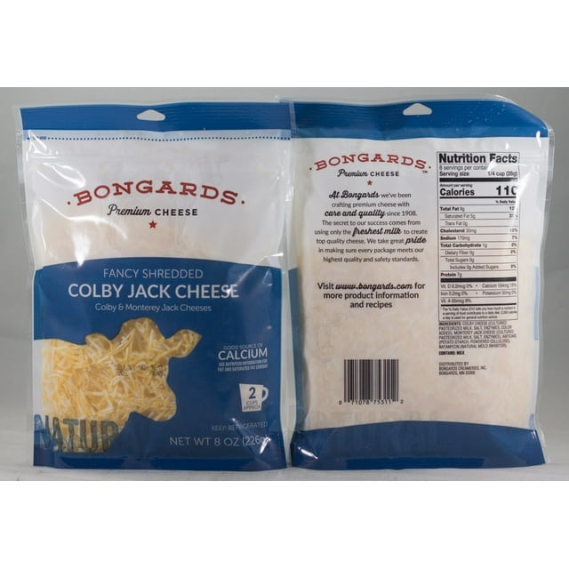 Bongards Premium Fancy Shredded Colby Jack Cheese, 8 Oz.