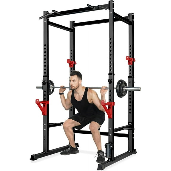 Bongkim Power Rack, Rack Cage for Weight Training, Adjustable Squat Stand Rack for Home Gym Equipment, Lifting Cage with 660lb Capacity