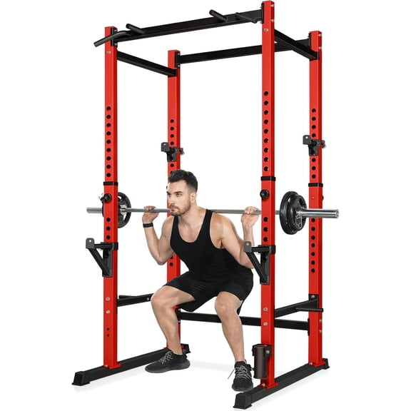 Bongkim Power Rack, Rack Cage for Weight Training, Adjustable Squat Stand Rack for Home Gym Equipment, Lifting Cage with 660lb Capacity