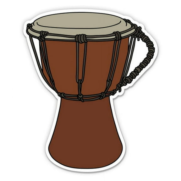 Bongo Drum African - 3" Vinyl Sticker - For Car Laptop I-Pad Phone Helmet Hard Hat - Waterproof Decal