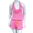 thumbnail image 1 of Bongo Junior Womens Pink & Orange Swim Suit Cover Up Ruffled Romper Jumpsuit XL, 1 of 2