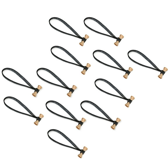 BongoTies 12 Pack Original 5" Cable Ties, Bamboo / Black (Pack Of 10)