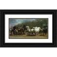 thumbnail image 1 of Bonheur, Rosa 14x9 Black Ornate Wood Framed with Double Matting Museum Art Print Titled - The Horse Fair, 1 of 4