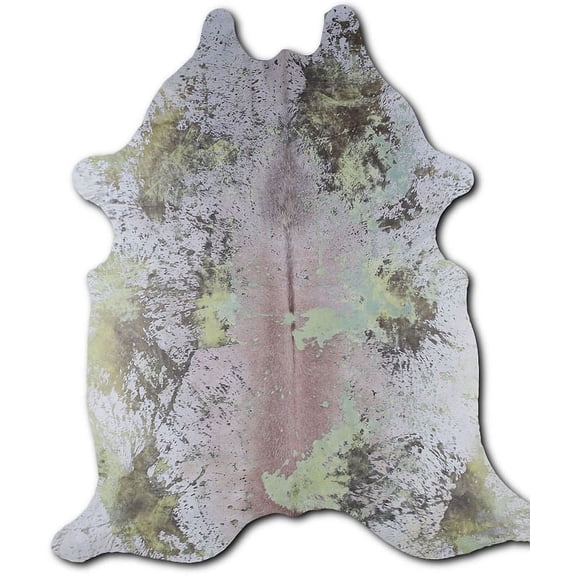 Bonhomie cowhide rugs for sale DISTRESSED LIME GREEN rug